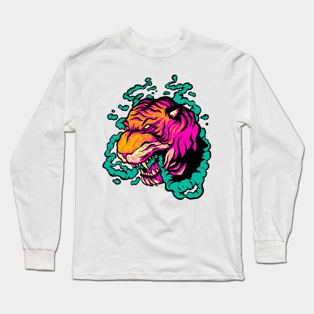 Tiger Style Long Sleeve T-Shirt by McDuck Illustration